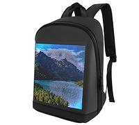 YIWENG zaino personalizzabile, Zaino da viaggio personalizzabile con schermo a colori a LED Borsa da scuola per uomini Donne Studenti universitari