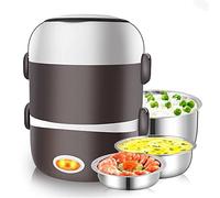 YIWEOG H45199EUAH-ES-WL2 Lunch box elettrico a tre strati in acciaio inossidabile per riscaldare il riso, presa per impiegati, riscaldamento elettrico, lunch box con isolamento termico