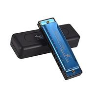 YIWEOG Key of C Diatonic Harmonica Mouthorgan con canne in ABS Mirror Surface Design 10 Fori Blues Harmonica Beginners Studenti Professionisti Kid Blue