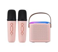 YIWEOG Mini Macchina per Karaoke Microfono Portatile e Set di Casse Audio Home KTV Altoparlante BT con 2 microfoni Altoparlante Wireless per la casa all'aperto Casella vocale Ricaricabile e Microfono