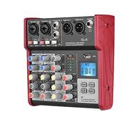 YIWEOG SL-4 Console di missaggio a 4 canali di dimensioni compatte Mixer EQ a 2 bande Alimentazione phantom 48V integrata Supporta connessione BT Lettore MP3 USB per la registrazione Rete DJ Trasmissi