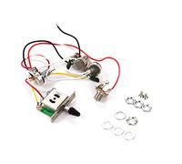 YIWEOG Sostituzione Kit Cablaggio Chitarra elettrica con 1 Interruttore Volume 2 Tono 1 Jack 500K 5 Vie Interruttore a levetta per Chitarra
