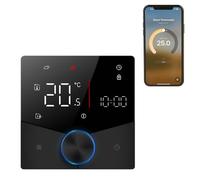 YIWEOG Termostato wireless Matter per riscaldamento caldaia acqua/gas casa con APP e controllo assistente vocale Schermo touch digitale a LED colorato Manopola regolabile Controllo preciso della tempe
