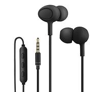 Yiwiso Auricolari per Dormire, Cuffie In-Ear Auricolari con Filo e Microfono per Dormire, con Silicone Morbido, Piccolo e Leggero, Nero