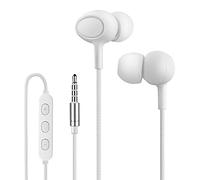 Yiwiso Auricolari per Dormire, Cuffie In-Ear Auricolari con Filo e Microfono per Dormire, con Silicone Morbido, Piccolo e Leggero, Bianco