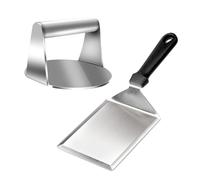 YIWONFU Pressa Hamburger + Spatola per Burger Set, Acciaio Inox Schiaccia Hamburger Professionale Smash Burger Press Anti-Aderente per Burger, Cottura di Bistecche, Pancetta, Grigliate