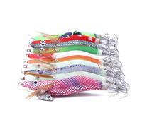 YIXANNX 10 pz Versatile Set di Esche da Pesca Facile da Esca per Gamberetti in Legno per Qualsiasi Scenario Gancio per Calamari Esche Pesca Esca per Pesci in Plastica, 2.5#