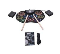 YIXANNX 11 set di batteria elettronica compatti e portatili, kit di batteria, pad per esercizi per principianti, numerose funzioni, macchina digitale con pad, bacchette e pedali.