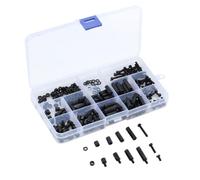 YIXANNX 260 pezzi Installazione facile - Kit assortito di viti in nylon con scatola con dadi della scatola di immagazzinaggio Kit assortito con dadi della