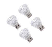 YIXANNX 4 Pezzi Mini USB Spina Ambientale per Auto Luce Interni Illuminazione Notturna Colorata Luce Decorativa Automobile PC Accessorio, blu ghiaccio