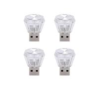YIXANNX 4 Pezzi Mini USB Spina Ambientale per Auto Luce Interni Illuminazione Notturna Colorata Luce Decorativa Automobile PC Accessorio, colorata