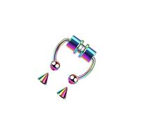 YIXANNX 5 paia di anelli da naso in acciaio inossidabile finto setto non piercing Tragus Stud HipHoop Body Jewelry Classic Hoop Horseshoe