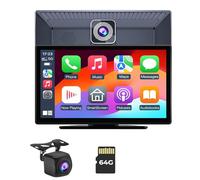 YIXANNX ABS Wireless Car Play Android Auto Dashcam DVR con Mirror Link/FM/Per AUX Bluetooth portatile 9 HD IPS Screen, Con scheda da 64 GB