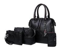 YIXANNX Borsa da donna elegante, 4 pezzi, include borsa a tracolla, pochette, porta carte, regalo per mamma, moglie, fidanzata, hobo, a tracolla, per computer portatile, telefono