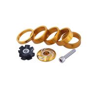 YIXANNX CANSUCC 8 Pezzi/Kit Biciclette da Strada Distanziale Serie sterzo Heavy Duty Antiruggine Fuori Cicli Ciclistica Forcella Anteriore Rondella, Oro