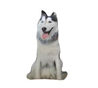 YIXANNX Coccole con cuscino comodo e morbido in poliestere a forma di cucciolo 3D Cuscino da tiro stampato per cani realistico, Husky