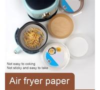 YIXANNX Confezione da 50 Fodere per friggitrice ad, Una tantum, Carta Pergamena, Resistente al Calore, a Forma Rotonda, Antiaderente, da Cucina, Accessori per la Cottura degli Alimenti, No.02