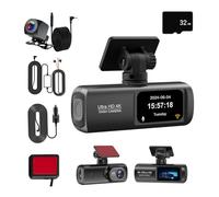 YIXANNX Dash Cam Frontale Telecamera posteriore Dash Registratore 4K/1080P Cam 4K di parcheggio 24 ore o Obiettivo grandangolare Registrazione HD, Scheda 32G