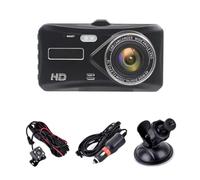 YIXANNX Dashcam con doppia telecamera anteriore e posteriore con screen da 4 pollici, registrazione HD, sensore G, notturna, registrazione in loop, ABS 1080P