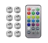 YIXANNX Luce ambientale per interni auto a LED senza fili Telecomando per illuminazione del piede del tetto con lampada a batteria per la decorazione dell'acquario, 8 luci