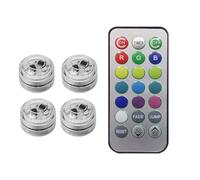 YIXANNX Luce ambientale per interni auto a LED senza fili Telecomando per illuminazione del piede del tetto con lampada a batteria per la decorazione dell'acquario, 4 luci