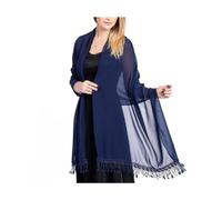 YIXANNX Sciarpa da donna Abiti da eleganti Scialli Sciarpa parasole di lusso avvolgente lunga Mantella portatile per la pelle, Blu scuro, Sopra 175 cm