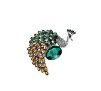 YIXANNX Spilla a forma di pavone, regalo per donna e uomo, distintivo da colletto, spilla da bavero, leggera, luminosa, attira l'attenzione, di bloccaggio in vetro, artigianato, Per cultura, fai te,