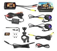 YIXANNX Telecamera di facile interfaccia per motociclette con display a schermo diviso Telecamera ABS 360 di facile interfaccia per motociclette