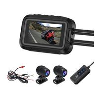 YIXANNX Telecamera per moto ad definizione 1080 impermeabile Wi-Fi interconnessione telefono cellulare doppia telecamera anteriore e posteriore Dash Cam, WiFi-GPS