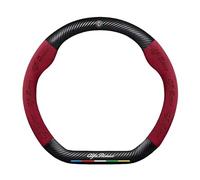YIXIEDING Coprivolante in Pelle per Alfa Romeo Junior Ibrida Q4 2025, Design Sportivo, Traspirante, Antiscivolo, Custodia Durevole per Sterzo, Accessori Auto Interni,Wine Red2