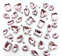 Yixinly 236 Pezzi Strass da Cucire, Pietre da Cucire, Strass di Vetro Cuciti a Forme Miste Cristalli Decorativi da Cucire, Applicabile a Gioielli Artigianato Vestiti Abbigliamento (Rosa)