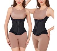 Yixinly Waist Trainer Donna, Pancera Contenitiva Corsetto Stringivita Fascia Contenitiva Pancia Donna Cintura Post-Parto Cintura Modellante a Forma di U Nero (XXS)