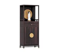 yixinzi-2024 Altare del Buddha Nuovo mobiletto porta incenso in legno in stile cinese, con decorazione in ottone e nicchia for Buddha Tavolo buddista