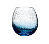 yixinzi-2024 Bicchiere Bicchieri da bere colorati fatti a mano con effetto crackle, bicchieri 10,5 once in cristallo spesso senza piombo for feste in casa, bar(Blue)