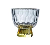 yixinzi-2024 Bicchiere Piccole tazze da tè in vetro trasparente con piedini colorati, bicchierini degustazione for motivo a rombi, 1,7 oz/50 ml(Yellow)