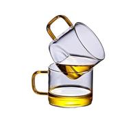 yixinzi-2024 Bicchiere Set di 2 tazze in vetro, da caffè trasparenti, for degustazione tè con manico, 5 oz/150 ml(Transparent)