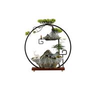 yixinzi-2024 Fontana da Interno Fontana a Cascata in Ceramica Cinese da Interno con Anello Luminoso a LED e Porta incenso a riflusso Fontana a Cascata