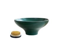 yixinzi-2024 Sottovaso per Piante Ciotola conica Cinese for Decorare i Fiori con Kenzan for la scrivania, casa e L'Ufficio(Green)