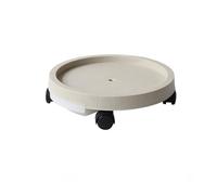 yixinzi-2024 Sottovaso per Piante Vassoio portavaso in Resina Mobile for la casa, Base in plastica Circolare con Ruote universali(Rice White,Piccolo)