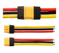 YIXISI 1 Paia MR60 Connettore Maschio Femmina, MR60 Connettore Spina con Connettore di Alloggiamento Guaina, con Cavo di Silicone 100mm 12AWG, per Batteria Lipo FPV Drone