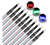 YIXISI 10 Pezzi 5mm 12V LED Diodo ad Emissione Luminosa Precablata Anodo Comune, 4 Pin Tricolore Diodo Emettitore di Luce, Trasparente RGB LED Diodi luminescente Pre-Cablati, per Arduino