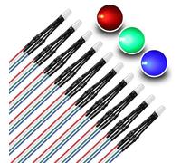 YIXISI 10 Pezzi 5mm 12V LED Diodo ad Emissione Luminosa Precablata Anodo Comune, 4 Pin Tricolore Diodo Emettitore di Luce, Diffusi RGB LED Diodi luminescente Pre-Cablati, per Arduino