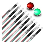 YIXISI 10 Pezzi 5mm 12V LED Diodo ad Emissione Luminosa Precablata Catodo Comune, 3 Pin Bicolore Diodo Emettitore di Luce, Diffusi LED Diodi luminescente Pre-Cablati, per Arduino, Rosso Verde