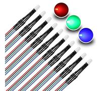 YIXISI 10 Pezzi 5mm 12V LED Diodo ad Emissione Luminosa Precablata Catodo Comune, 4 Pin Tricolore Diodo Emettitore di Luce, Diffusi RGB LED Diodi luminescente Pre-Cablati, per Arduino