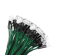 YIXISI 100 Pezzi 5mm Diodo ad Emissione Luminosa LED, Precablata 12V 20cm, per Trasformazione e Illuminazione di Circuiti Automobilistici, Modellazione di Prototipi (Verde)