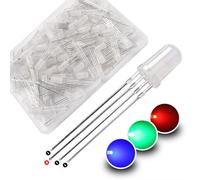 YIXISI 100 Pezzi 5mm LED Diodo ad Emissione Luminosa Anodo Comune, 4 Pin Tricolore Diodo Emettitore di Luce, Diffusi RGB LED Diodi luminescente, per Arduino