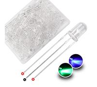 YIXISI 100 Pezzi 5mm LED Diodo ad Emissione Luminosa Catodo Comune, 3 Pin Bicolore Diodo Emettitore di Luce, Trasparente LED Diodi luminescente, per Arduino, Blu Verde
