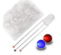 YIXISI 100 Pezzi 5mm LED Diodo ad Emissione Luminosa Catodo Comune, 3 Pin Bicolore Diodo Emettitore di Luce, Diffusi LED Diodi luminescente, per Arduino, Rosso Blu