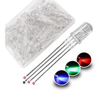 YIXISI 100 Pezzi 5mm LED Diodo ad Emissione Luminosa Catodo Comune, 4 Pin Tricolore Diodo Emettitore di Luce, Trasparente RGB LED Diodi luminescente, per Arduino