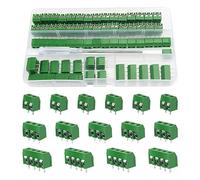YIXISI 100 Pezzi PCB Morsetto, 5mm 2 Pin / 3 Pin / 4 Pin PCB Morsettiera a Vite, per Arduino DIY Project (85 x 2 pin, 10 x 3 pin, 5 x 4 pin, Verde)